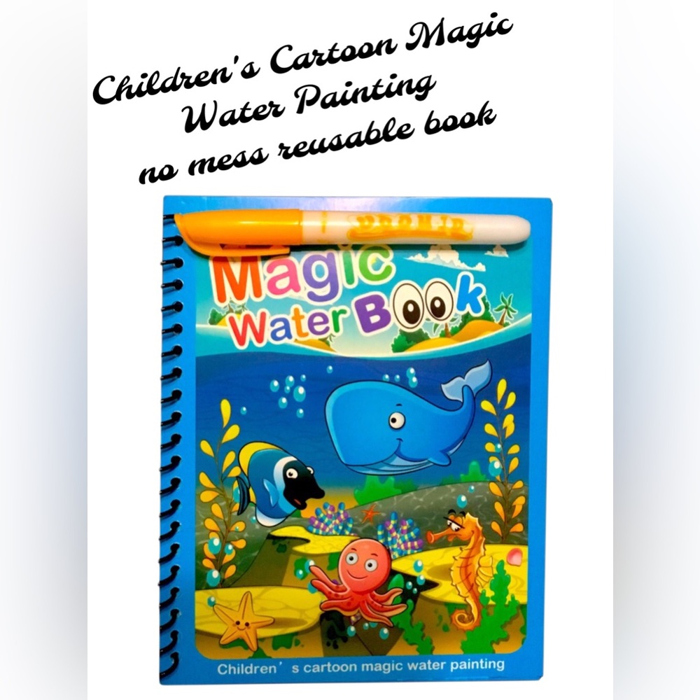 Children’s Cartoon Magic Water Coloring Book Ocean Creatures